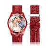 Picture of Custom Engraved Red Couple Watch with Photo - Best Gift for Valentine's Day or Anniversary