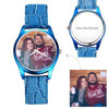 Picture of Custom Engraved Red Couple Watch with Photo - Best Gift for Valentine's Day or Anniversary