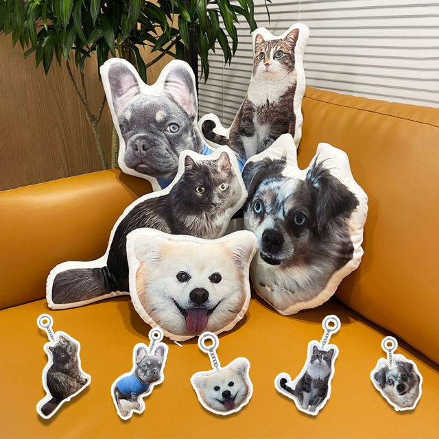 Afbeeldingen van Gepersonaliseerd hondengezicht fotokussen, cadeau voor student, verlies van huisdier, cadeau voor afstuderen aan de middelbare school, cadeau voor Moederdag