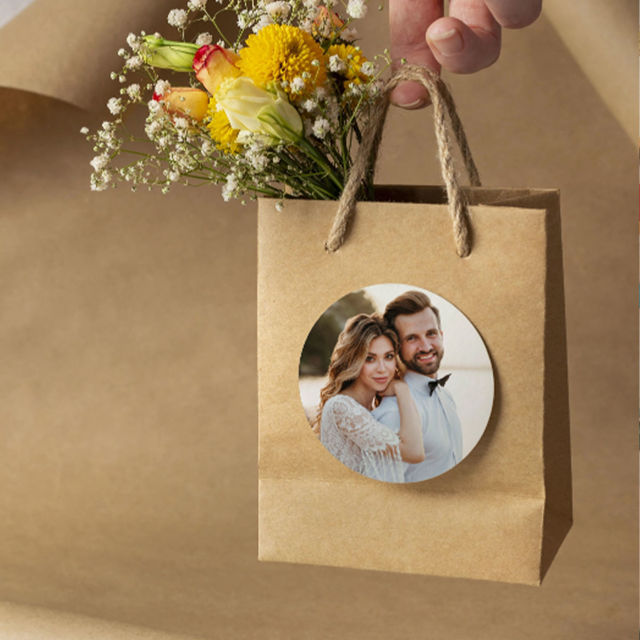 Picture of Custom Photo Stickers for Invitations, Travel Cases - Custom Waterproof Round Shaped Stickers for Gifts Wrapping
