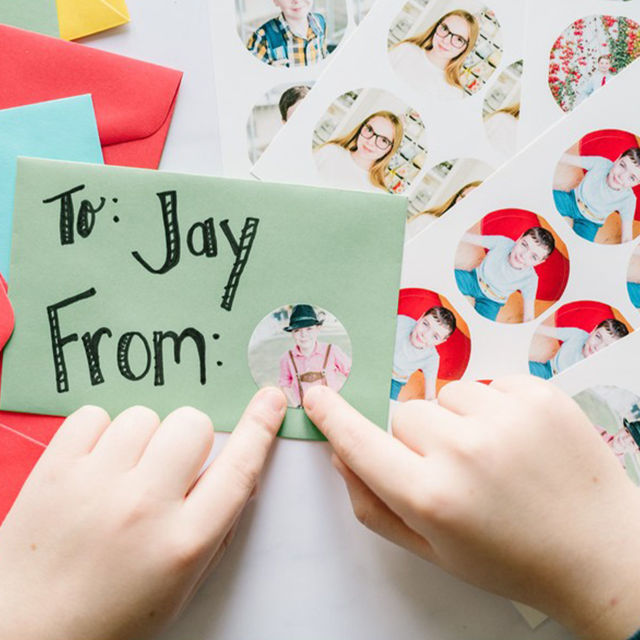 Picture of Custom Photo Stickers for Invitations, Travel Cases - Custom Waterproof Round Shaped Stickers for Gifts Wrapping