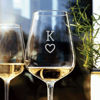 Picture of Personalized Wine Glass - Custom Wine Glass with Uppercase Letter and Heart - Best Gift for Couples