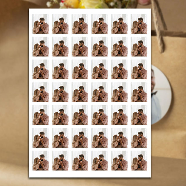 Picture of Custom Photo Stickers for Invitations, Travel Cases - Custom Waterproof Rectangle Stickers for Gifts Wrapping