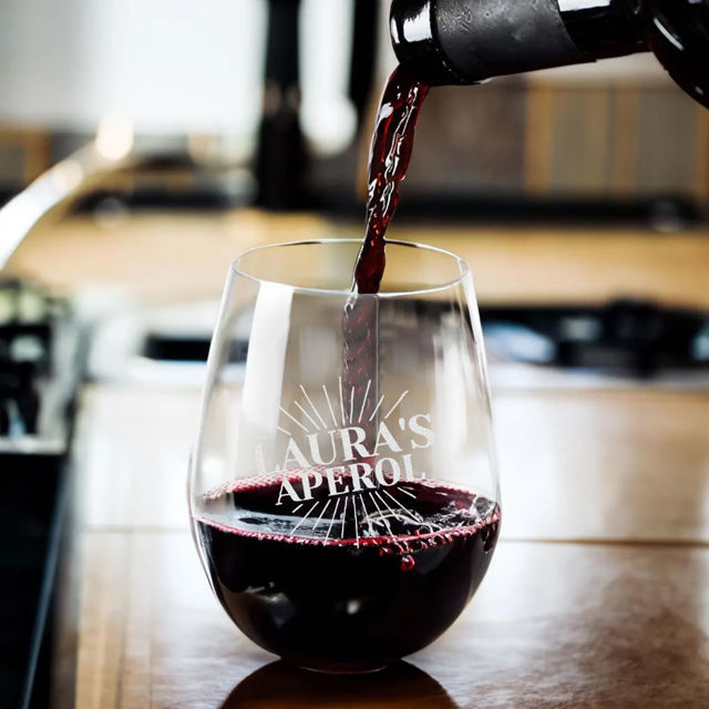 Picture of Aperol Spritz Logo Glass - Custom Wine Glass - Personalized Engraved Glass cup