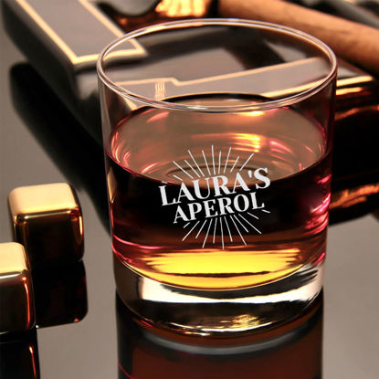 Picture of Aperol Spritz Logo Glass - Custom Whiskey Glasses - Personalized Engraved Glass cup