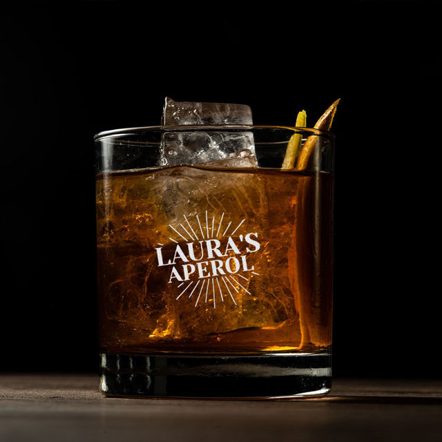Picture of Aperol Spritz Logo Glass - Custom Whiskey Glasses - Personalized Engraved Glass cup