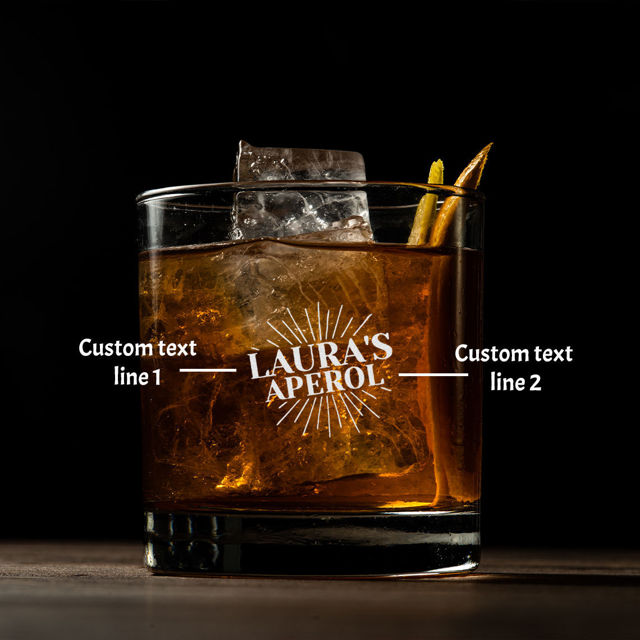 Picture of Aperol Spritz Logo Glass - Custom Whiskey Glasses - Personalized Engraved Glass cup