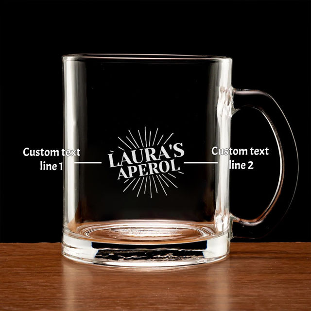 Picture of Aperol Spritz Logo Glass - Custom Glass Mug - Personalized Engraved Glass cup