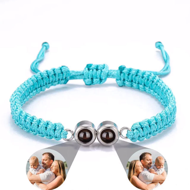 Picture of Personalized Photo Projection Bracelet - Custom Photo Bracelet with One or Two Photos - Memorial Picture Bracelet - Couple Bracelet for Her and Him