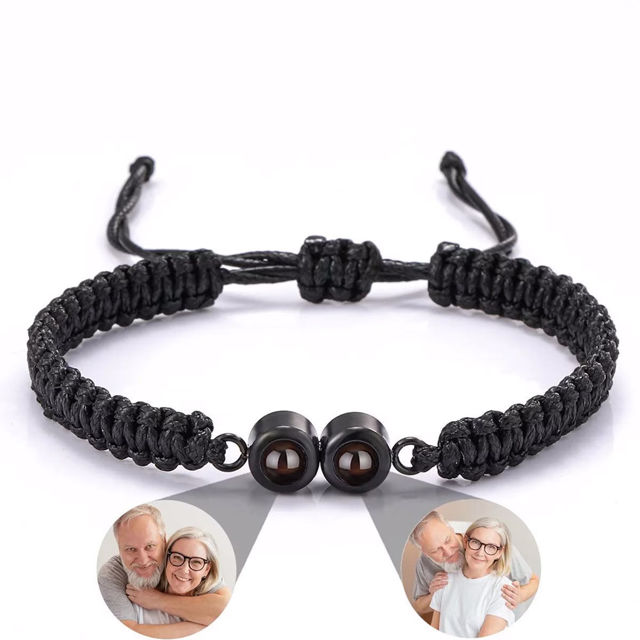 Picture of Personalized Photo Projection Bracelet - Custom Photo Bracelet with One or Two Photos - Memorial Picture Bracelet - Couple Bracelet for Her and Him