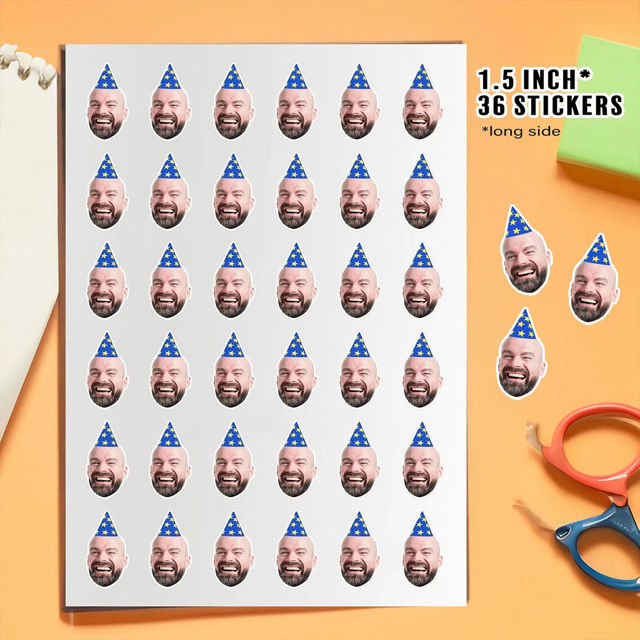 Afbeeldingen van Gepersonaliseerde gezichtsstickers voor schoolbenodigdheden, verjaardagen - Gepersonaliseerde waterdichte gezichtsstickers