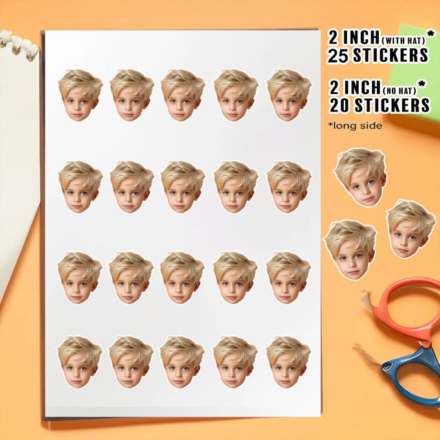 Afbeeldingen van Gepersonaliseerde gezichtsstickers voor schoolbenodigdheden, verjaardagen - Gepersonaliseerde waterdichte gezichtsstickers