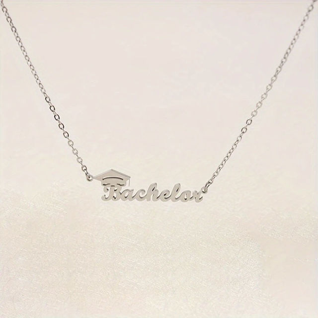 Picture of Custom Graduation Cap Necklace - Personalized College Necklace with Name - Graduation Gift