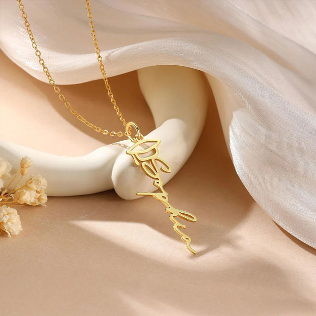 Picture of Custom Graduation Cap Name Necklace - Personalized College Necklace - Graduation Gift