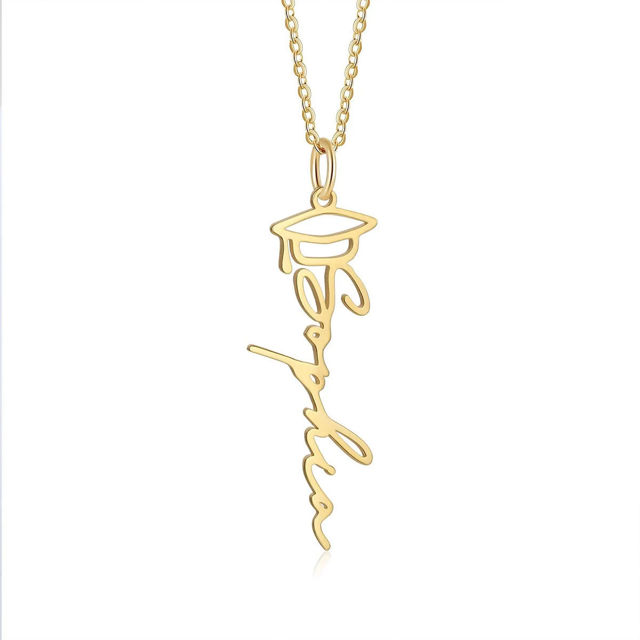 Picture of Custom Graduation Cap Name Necklace - Personalized College Necklace - Graduation Gift