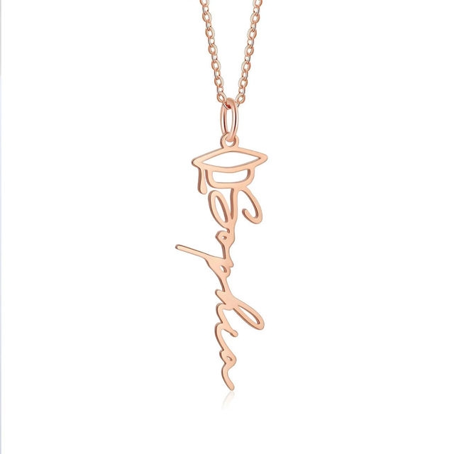 Picture of Custom Graduation Cap Name Necklace - Personalized College Necklace - Graduation Gift