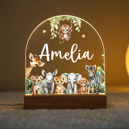 Picture of Custom Name Night Light for Kids - Personalized Animal Party Night Lamp