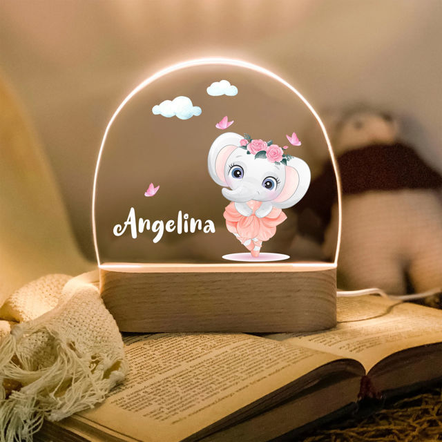 Picture of Custom Name Night Light for Kids - Personalized Ballet Animal Night Lamp