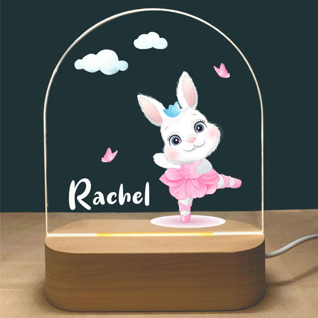 Picture of Custom Name Night Light for Kids - Personalized Ballet Animal Night Lamp