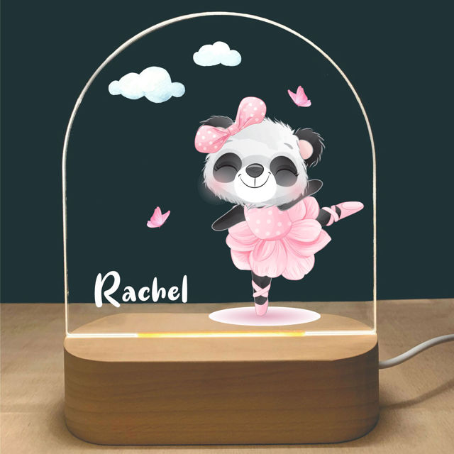 Picture of Custom Name Night Light for Kids - Personalized Ballet Animal Night Lamp