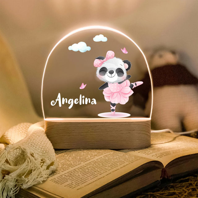 Picture of Custom Name Night Light for Kids - Personalized Ballet Animal Night Lamp