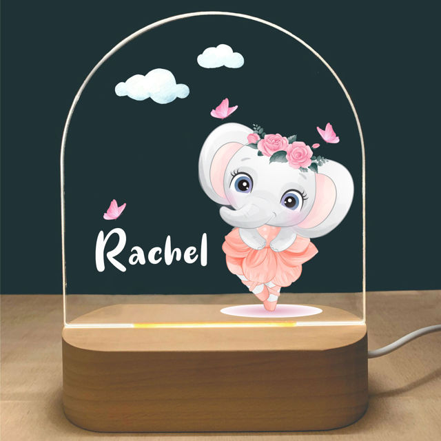 Picture of Custom Name Night Light for Kids - Personalized Ballet Animal Night Lamp