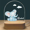 Picture of Custom Name Night Light for Kids - Personalized Blue Elephant Night Lamp