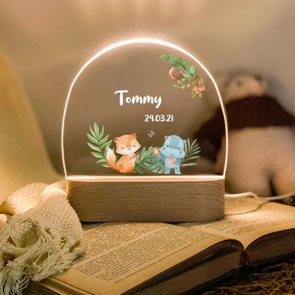 Picture of Custom Name Night Light for Kids - Personalized Cute Animal Night Lamp