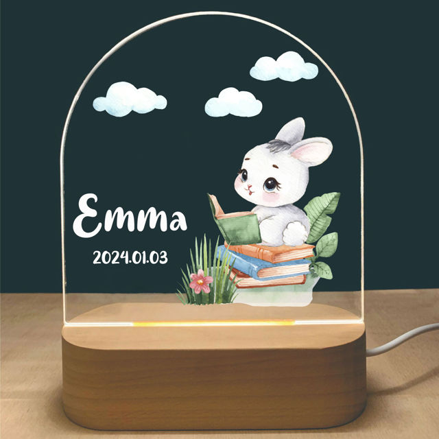Picture of Custom Name Night Light for Kids - Personalized Rabbit Night Lamp