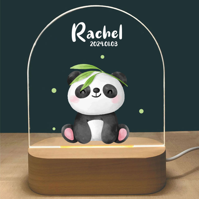 Picture of Custom Name Night Light for Kids - Personalized Panda Night Lamp