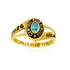 Picture of Custom Graduation Ring with Birthstone - Personalised College Ring with Name - Best Graduation Gift