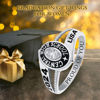 Picture of Custom Graduation Ring with Birthstone - Personalised College Ring with Name - Best Graduation Gift