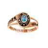 Picture of Custom Graduation Ring with Birthstone - Personalised College Ring with Name - Best Graduation Gift