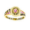 Picture of Custom Graduation Ring with Birthstone - Personalized College Ring with Name - Best Graduation Gift for Her