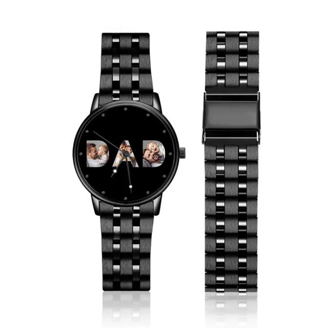 Picture of Father's Day Custom Engraved Photo Watch - Gift for Dad