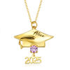 Picture of Custom Birthstone Graduation Necklace - Personalized Necklace with Name