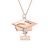 Picture of Custom Birthstone Graduation Necklace - Personalized Necklace with Name