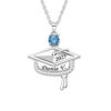 Picture of Custom Birthstone Graduation Necklace - Personalized College Necklace