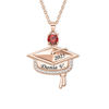 Picture of Custom Birthstone Graduation Necklace - Personalized College Necklace