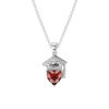 Picture of Custom Graduation Necklace with Heart Birthstone - Personalized College Necklace