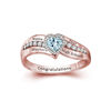 Picture of Custom Birthstone Graduation Ring - Personalized College Ring with Name - Best Graduation Gift for Her
