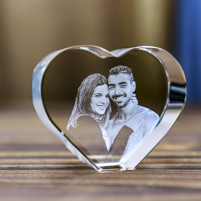 Picture of Custom 3D Crystal Photo in Heart