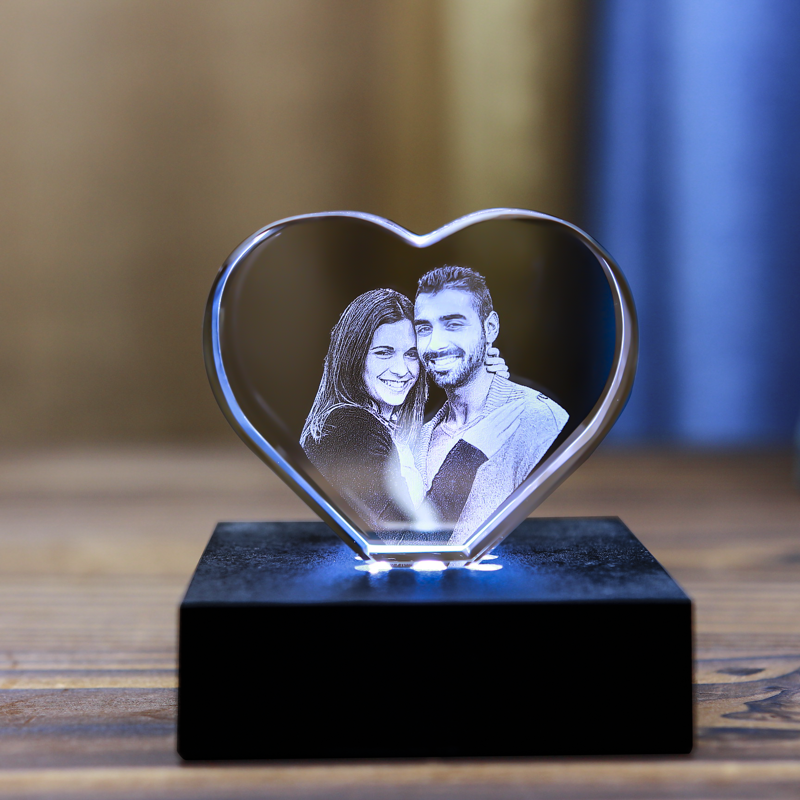 Picture of Custom 3D Crystal Photo in Heart
