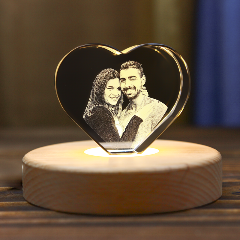Picture of Custom 3D Crystal Photo in Heart