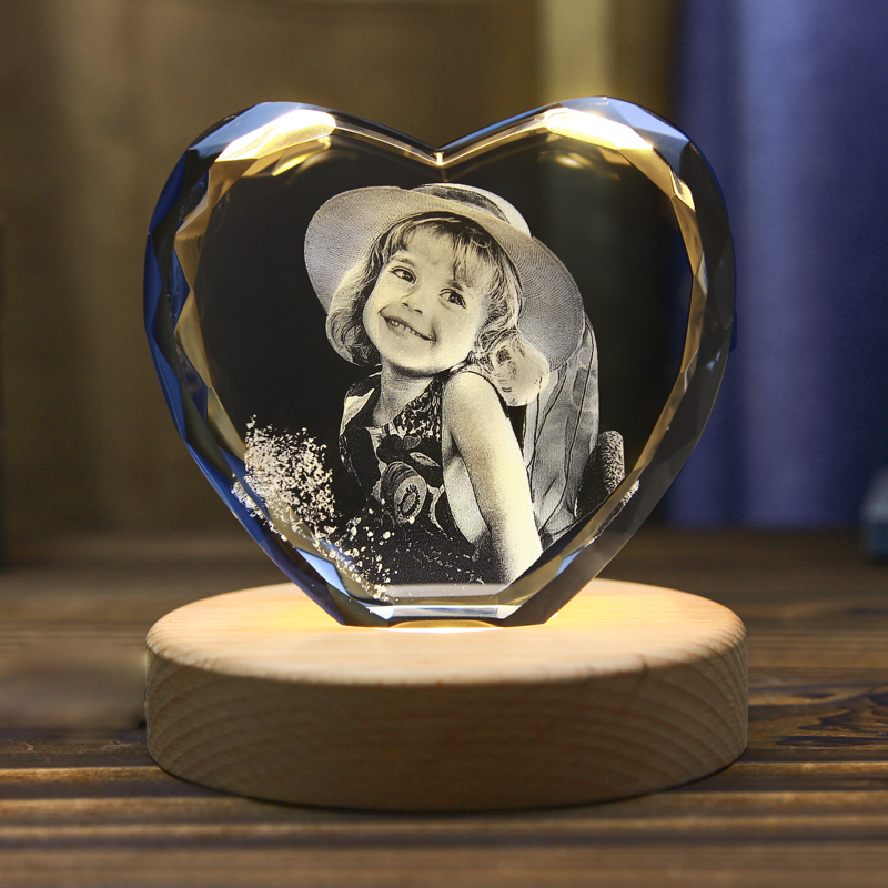 Picture of Custom 3D Crystal Photo in Heart