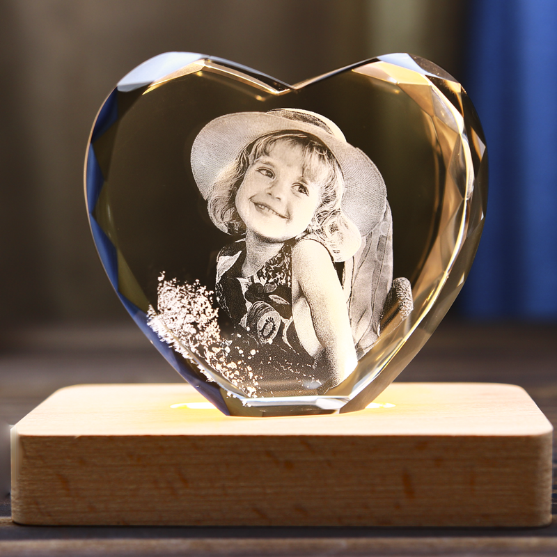 Picture of Custom 3D Crystal Photo in Heart