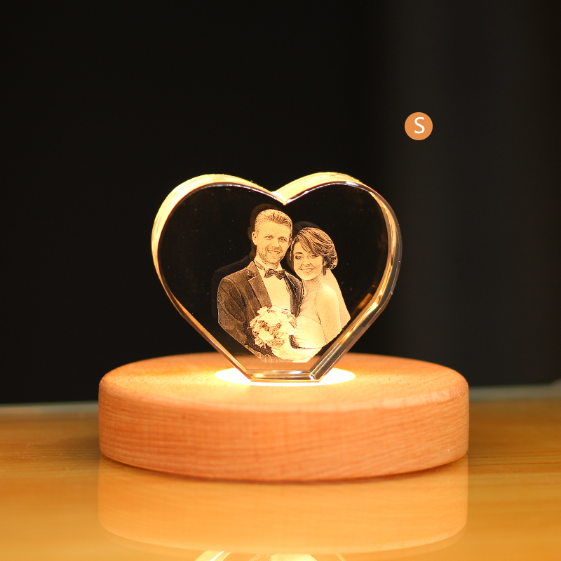 Picture of Custom 3D Crystal Photo in Heart