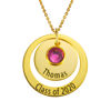 Picture of Copper Graduation Nesting Circles With Birthstone Necklace - Graduation Jewelry