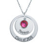 Picture of Copper Graduation Nesting Circles With Birthstone Necklace - Graduation Jewelry