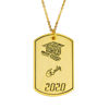 Picture of Copper Graduation Military Tag Shaped Necklace - Graduation Jewelry